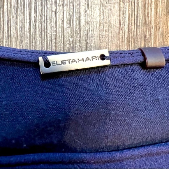 Elie Tahari Navy Blue Sheer Layered Sleeveless Chiffon 100% Silk Overlay Top S - Picture 7 of 11